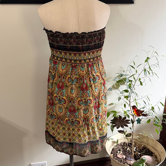 Bohemian Strapless Paisley Dress AMAZING!!! So Beautiful 100%cotton size Medium - Picture 5 of 12